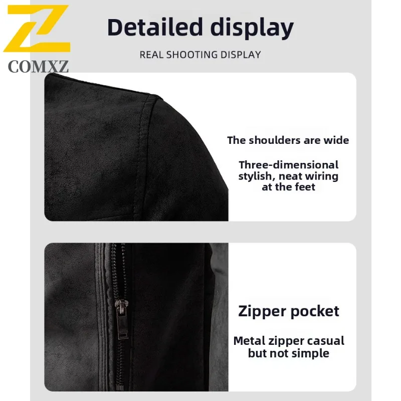 Men Vintage American Style Jacket Washed PU Leather Coat Windproof Waterproof Retro Motorcycle Style Distressed Casual Outerwear