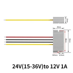 Waterproof 24V to 12V Adjustable Power Buck Converter and Voltage Transformer (24V to 12V 1A)