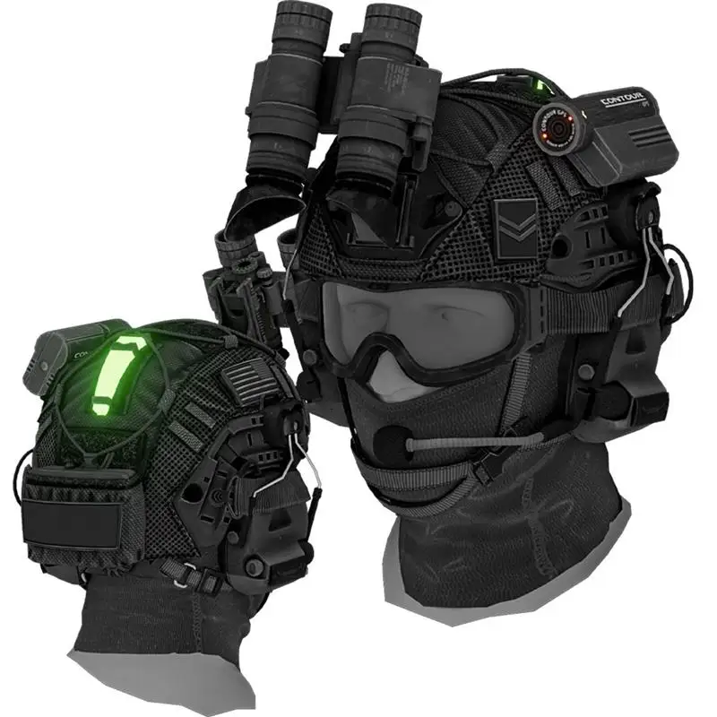 Telescope Binoculars Shooting Goggles Airsoft Helmet Set Tactical Headphones Goggles Dual-pass Telescope