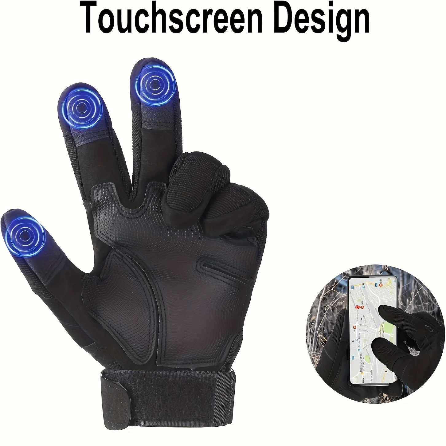 Men's Full Finger Tactical Touchscreen Gloves with Anti-Slip Palm