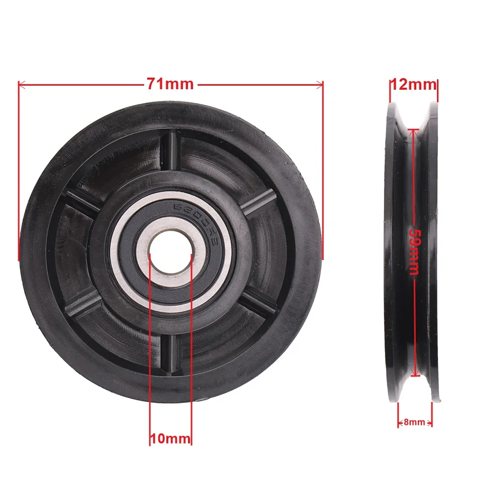 1pcs Elevator wire rope wheel Applicable to 3mm diameter steel wire rope nylon hanging wheel 6200 bearing diameter 71mm