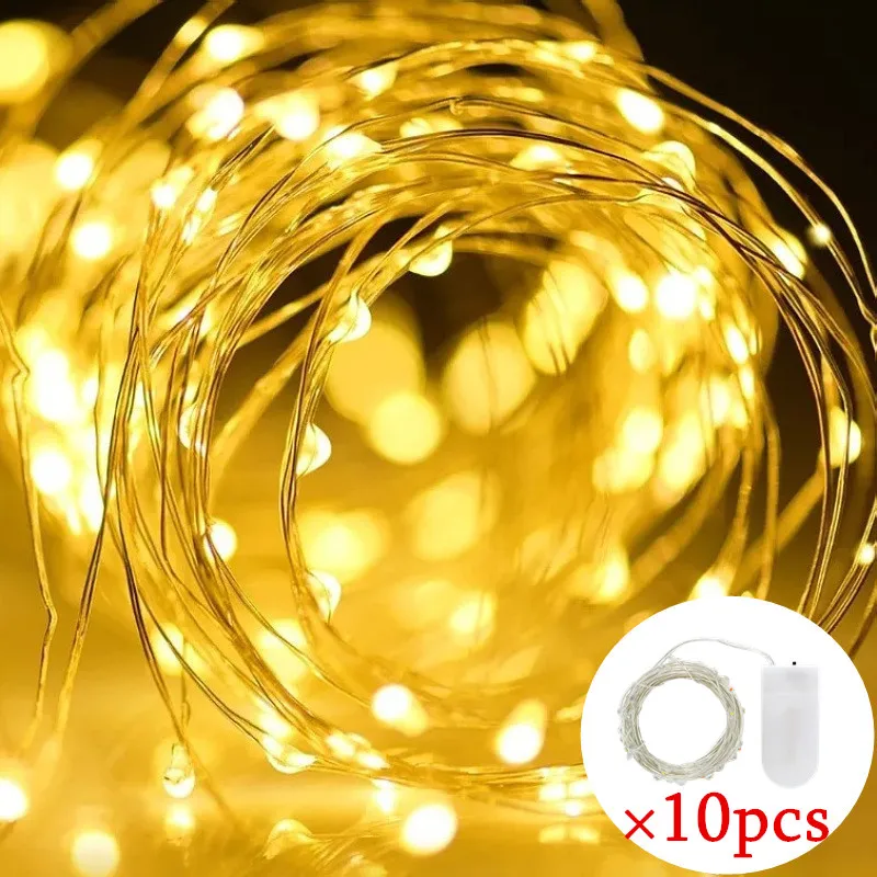 

Garland Light for Xmas Wedding Party Decoration Christmas String Button Battery Operated LED Fairy Light 10PCS LED String Lights