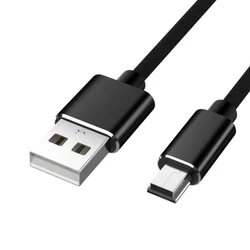 Premium Braided USB 2.0 to Mini B Charging Cable - 1M Length (Black)