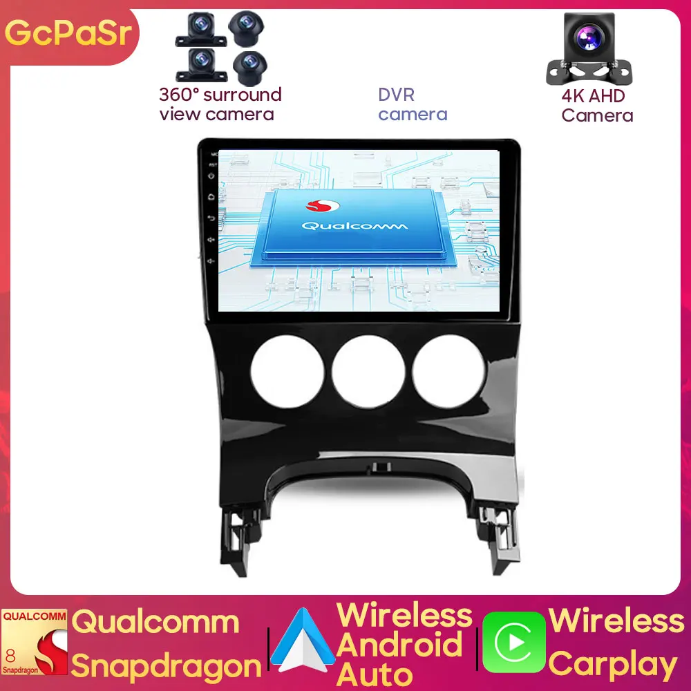 Qualcomm Snapdragon Auto Car Radio Autoradio Monitor Per Peugeot 3008 1 2009 - 2016 Navigazione Android Gps Carplay Ips 4G
