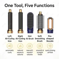 Kit sèche-cheveux et coiffeur 5 en 1, avec brosse à Air chaud professionnelle, fer à friser, lisseur pour friser et lisser 4