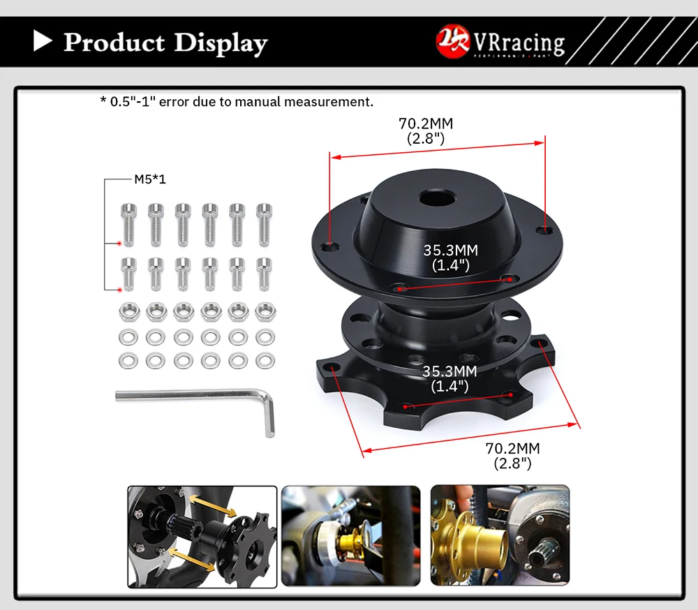 Neue Lenkrad Quick Release snap off hub adapter Lenkrad Hub Boss Kit: GOLD SCHWARZ ROT BLAU Silber VR3859 – Detail 19