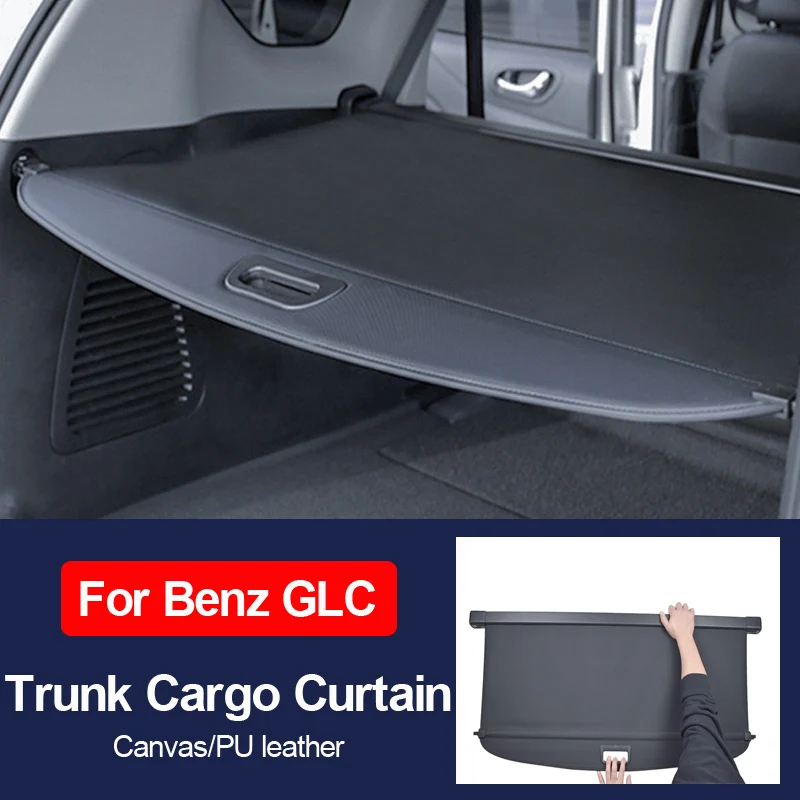 Trunk Cargo Cover For Benz GLC SUV 2015-Security Shield Curtain Screen Shade Retractable Rear Shelf Cover Organizer car storage bag,car trunk organizer,car trunk cover