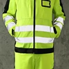 High Visibility Workwear Suit Work Suit Fluorescent Yellow Work Jacket and Pants Set with Multi Pockets Work Wear 4