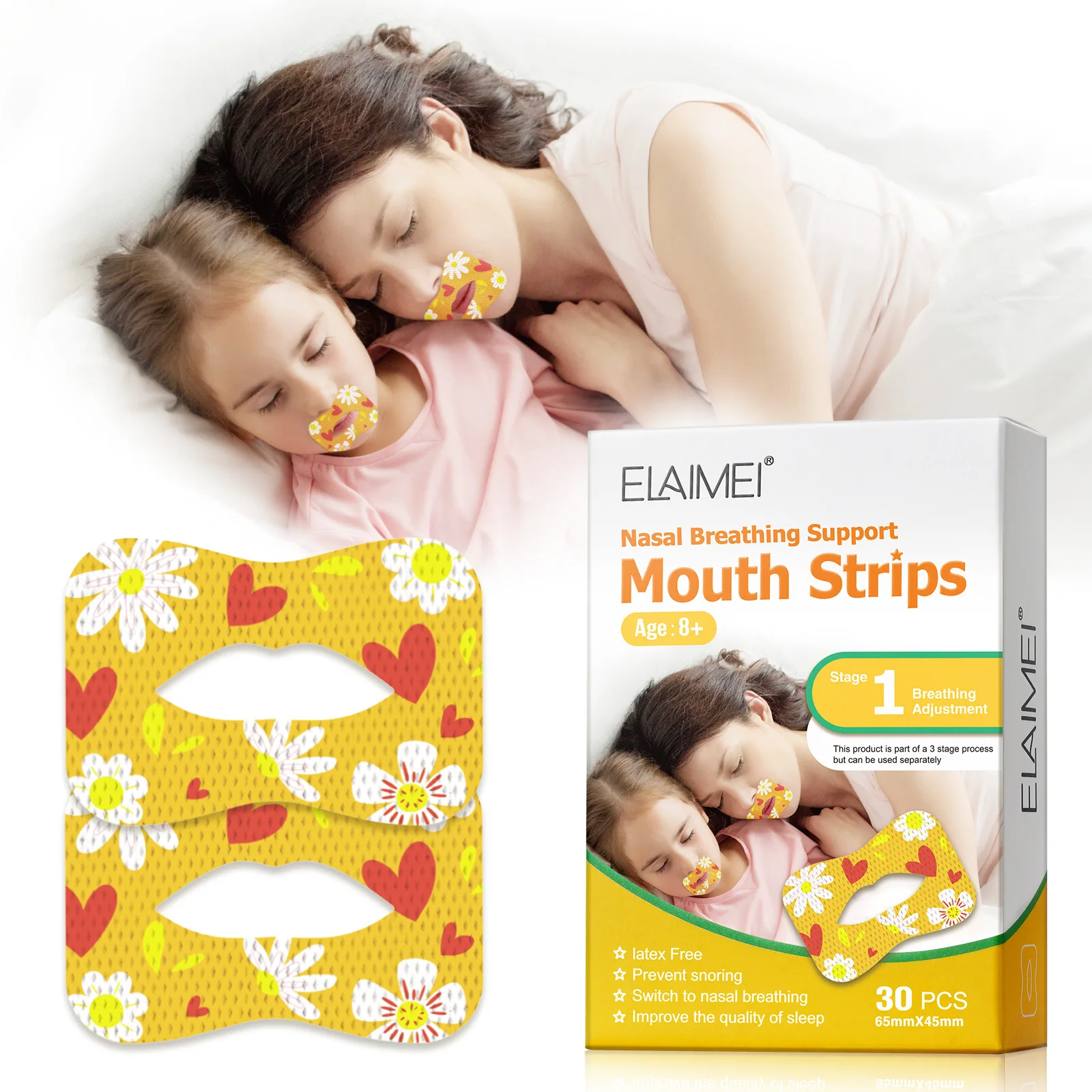 3 Stages Kids Mouth Closure Strips Adult Sleeping Anti-snoring Sticker Kids Anti Snore Patches Adult Mouth Closure Tape