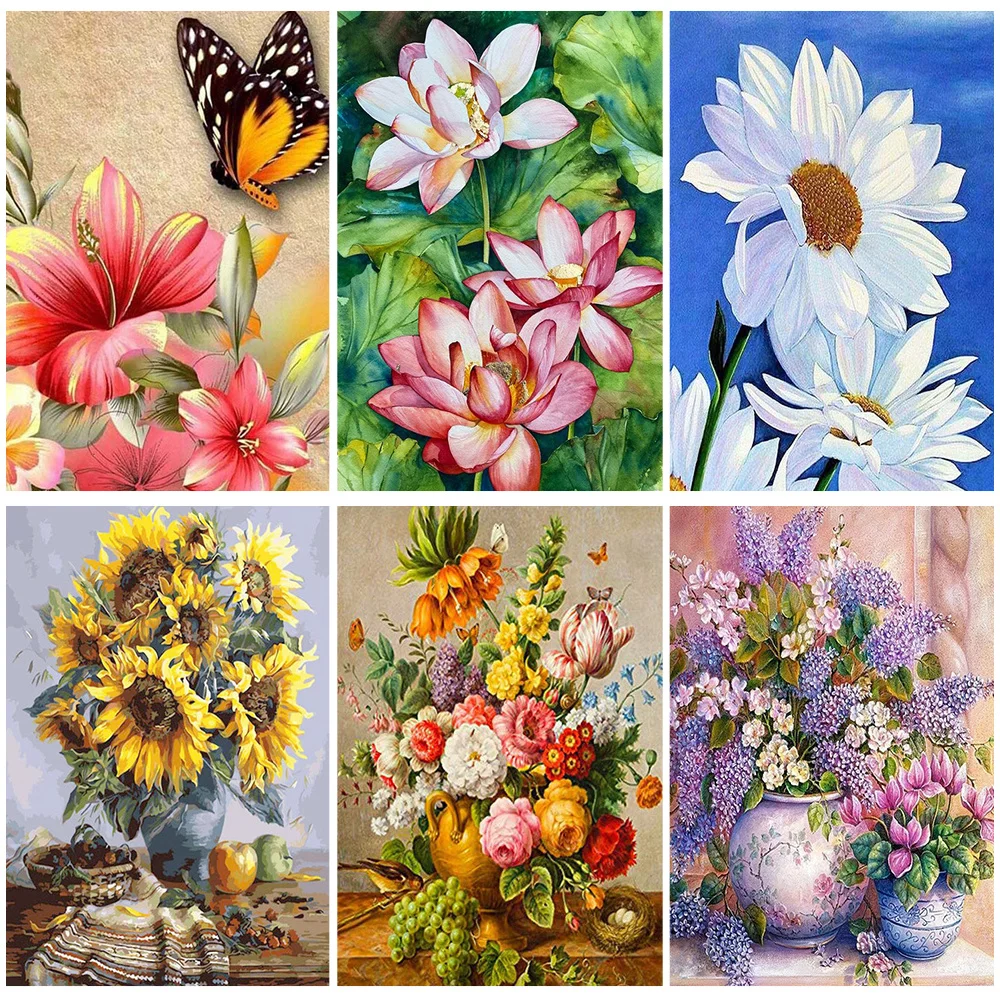 

Miaodu DIY 5D Diamond Painting Sunflower Full Drill Embroidery Flower Picture Rhinestone Mosaic Hobbies Home Decor Gift