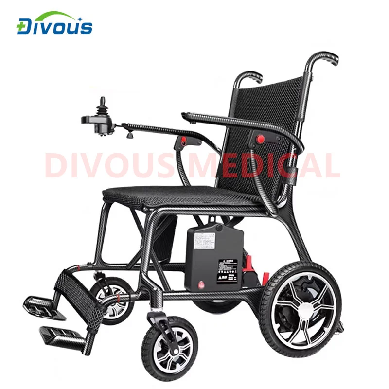 New Carbon Fiber Model 10KG N/W Ultralight Airplane Wheel Chairs Portable Electric Wheelchair for Handicap