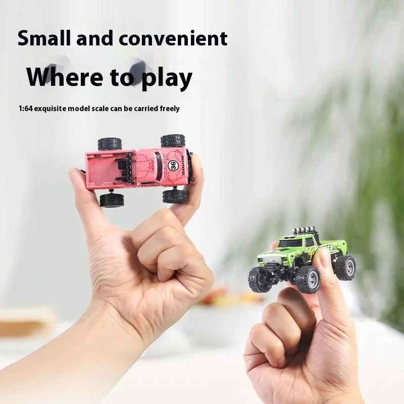 Hot items1:64 Speed ​​Mini Off-Road Remote Control Car Alloy Cool Lighting Shock Absorption Children's Desktop Competition Toy 6