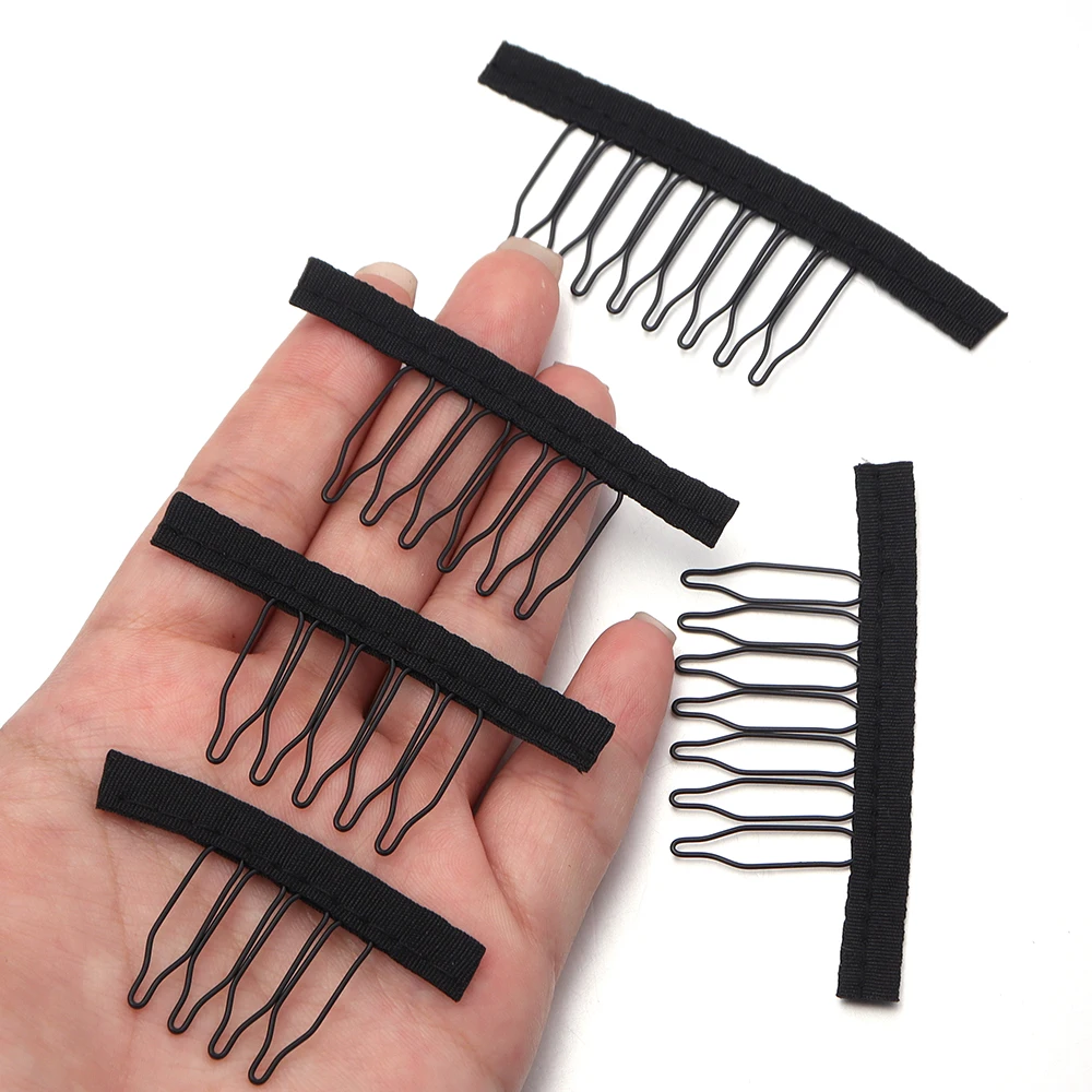 10 Pezzi Clip per Parrucche con 4/5/6/7/8 Denti, Clip Nere per Extension di Capelli, Clip a Scatto per Parrucche, Accessori per Parrucche e Extension - immagine 6