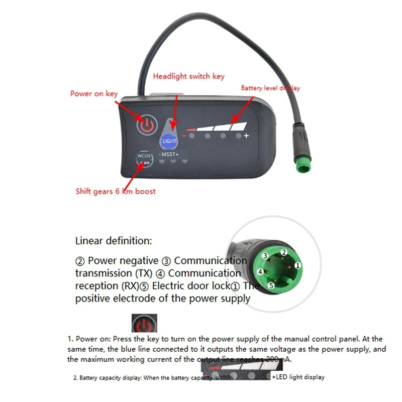 Electric Bicycle Display JN Controller Panel S810 LED Display Waterproof Electric Bike Ebike Accessories