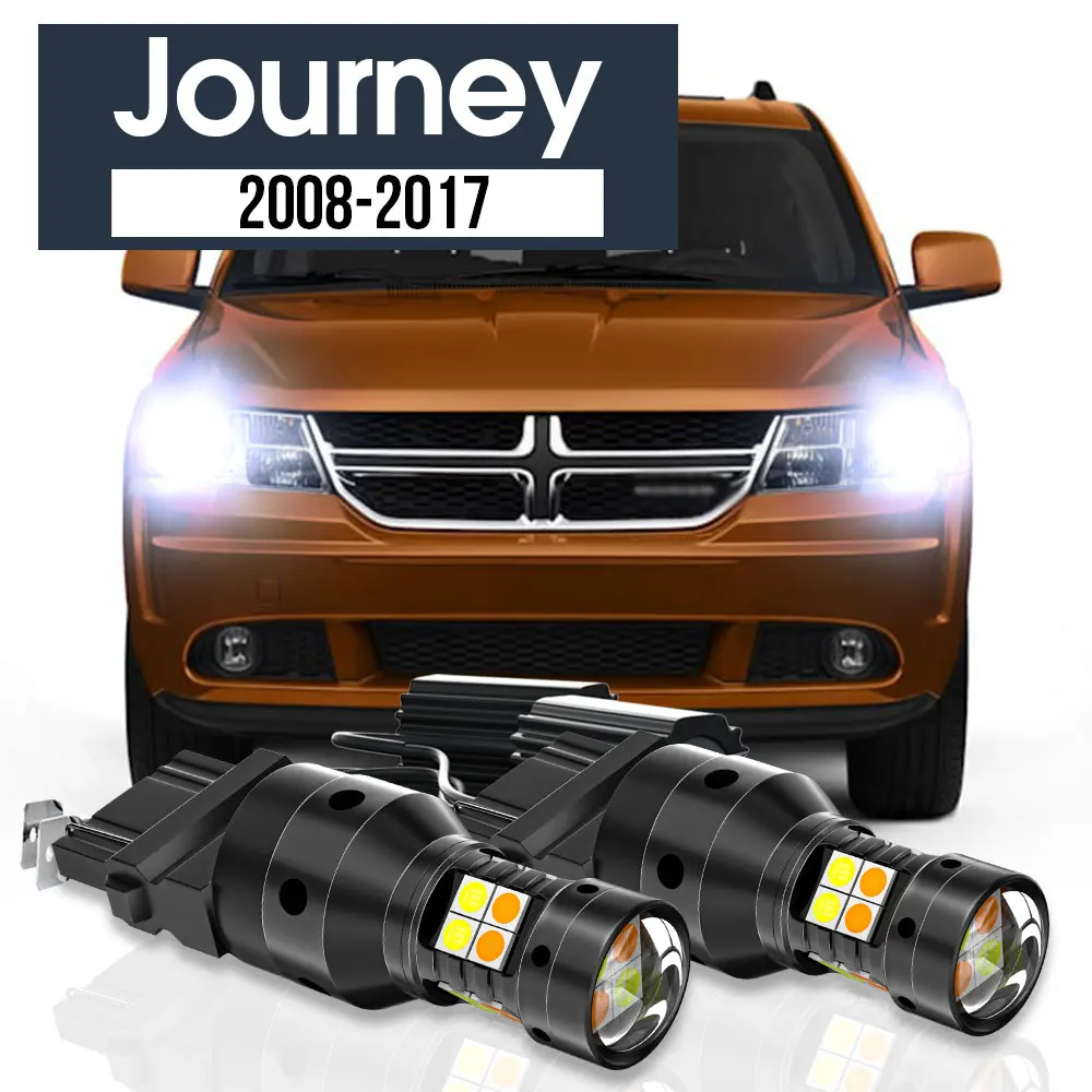 

2pcs LED Dual Mode Turn Signal+Daytime Running Light Blub DRL Canbus Accessories For Dodge Journey 2008-2017 2010 2011 2012 2013