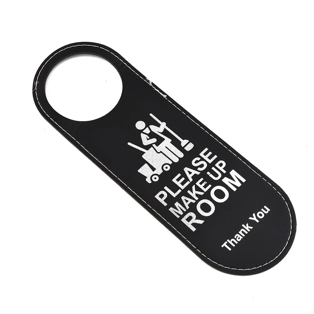

1XDo Not Disturb Hanging Sign Leather Door Sign Cleaning Double-sided Door Tags Shop Pendant For Club Cafe Hotel Bulletin Board