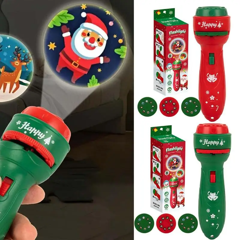 Christmas Handheld Flashlight projection lamp early education toys Image recognition cognition fun cartoon projector gifts kid