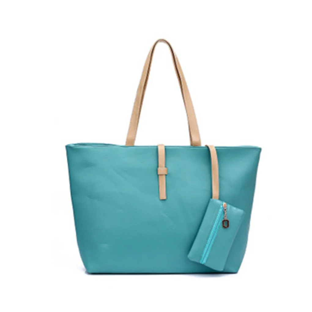 Women Girls Belt Buckle Solid Color PU Handbags with Zipper Small Pocket Portable Shoulder Bags Tote Bags | Tuzkuz Retails