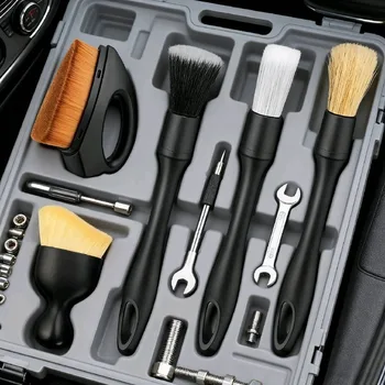 4-5PCS Car Detailing Brush Set Air Conditioning Vent Clean Crevice Sweep Dust Duster Auto Interior with Brush Car Wash Tool Set