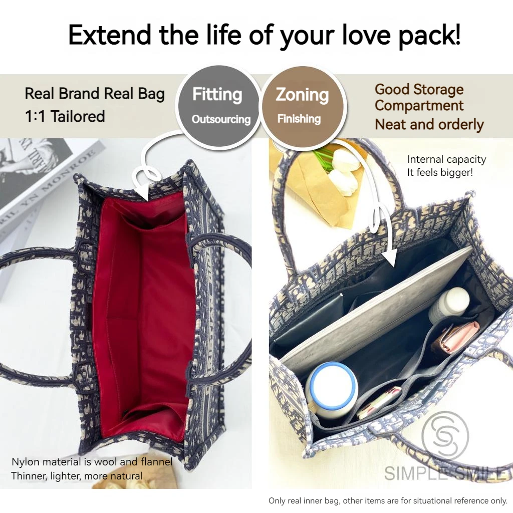 Fits For ALMA BB PM Felt Cloth Insert Bag Organizer Makeup Handbag Organizer  Travel Inner Purse Portable Cosmetic Bags - AliExpress