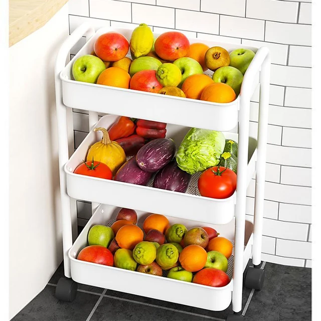 3/4 Szintű Gördülő Kocsi Tároló Polc Nagy Kapacitású Mozgatható Rés Állvány Konyha Fürdőszoba Szervező Snack Kozmetikai Tartó - Image 2