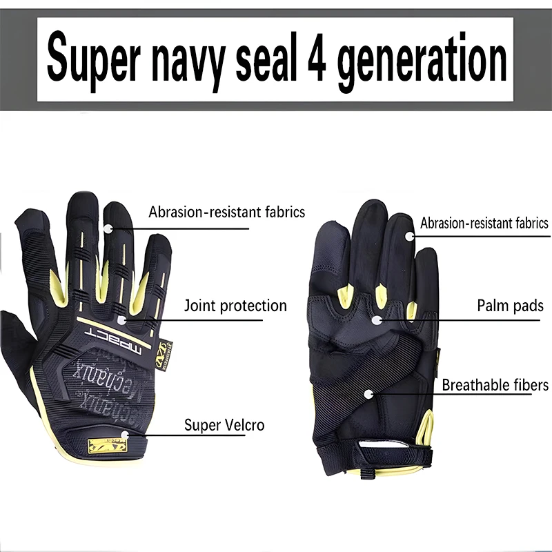 Seal 4 Technician Outdoor Tactical Gloves Sport Cycling Five-Finger Touchscreen Riding Gloves Camping Protection Training Gloves 4