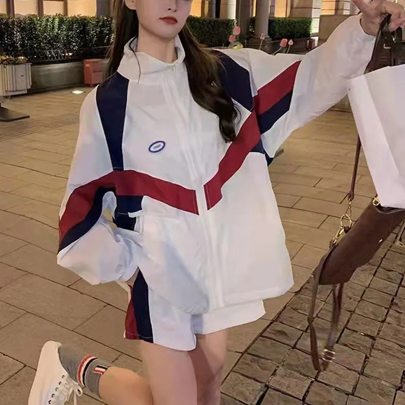 

2024 Summer New Fashion Set Women's Sun Protection Clothing Shorts Two Piece Small Slim, Lightweight, Breathable Protect