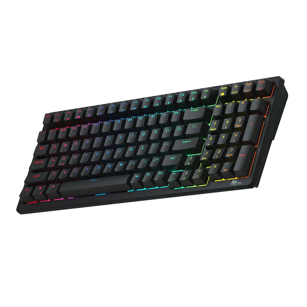 Royal Kludge RK98 RGB 2.4G Wireless Mechanical Gaming Keyboard Hot Swappable Bluetooth 5.0 with 2 USB Port pink computer keyboard Keyboards