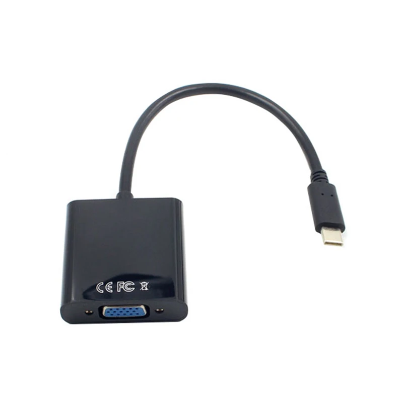 USB-C 어댑터 케이블용 USB 3.1 C 타입, VGA 수-VGA 암 비디오 전송 컨버터, 1080P 맥북 12 인치