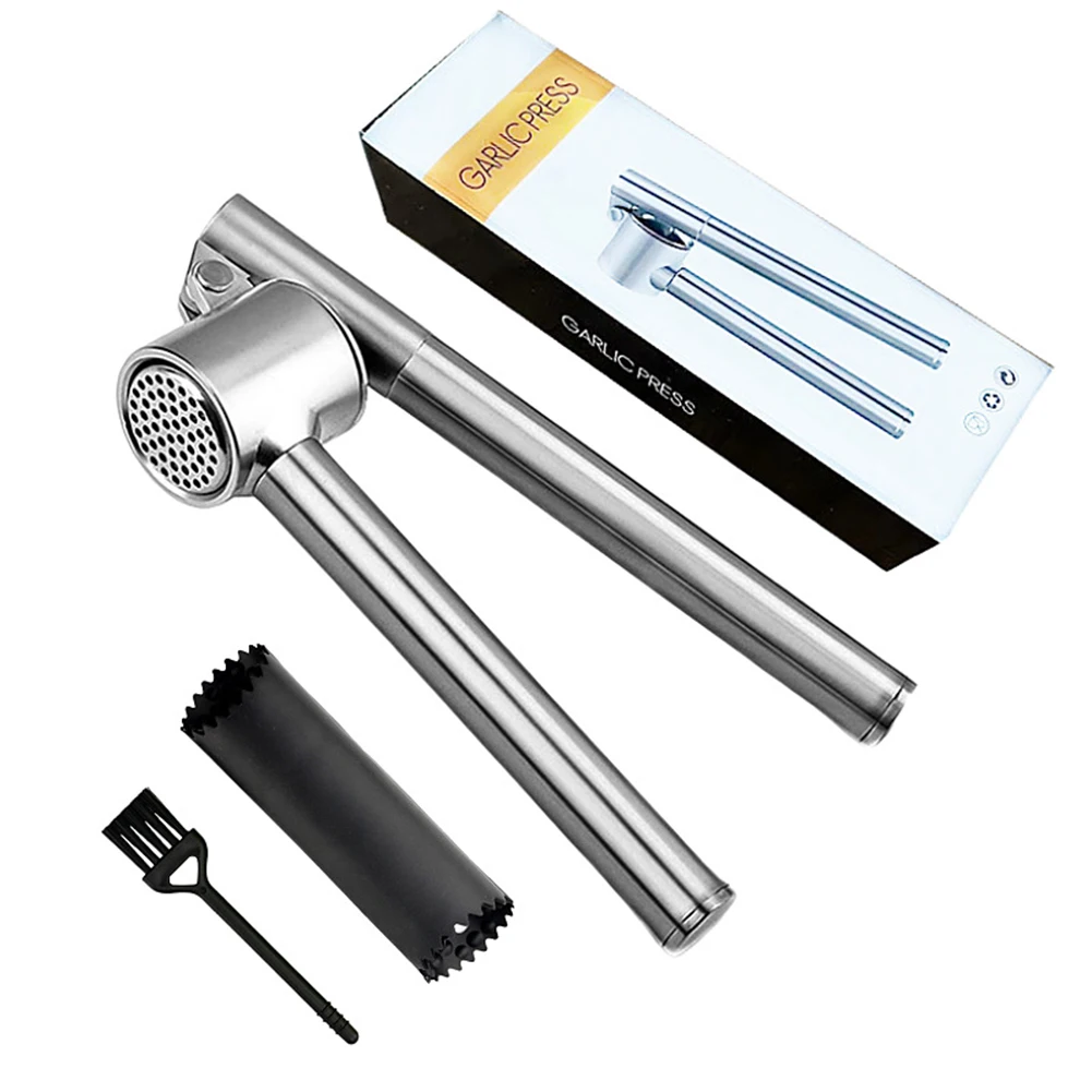 

Handheld Garlic Press 18x5cm Convenient Accessories Multi-functional Resistant To Rust Stainless Steel + Plastic