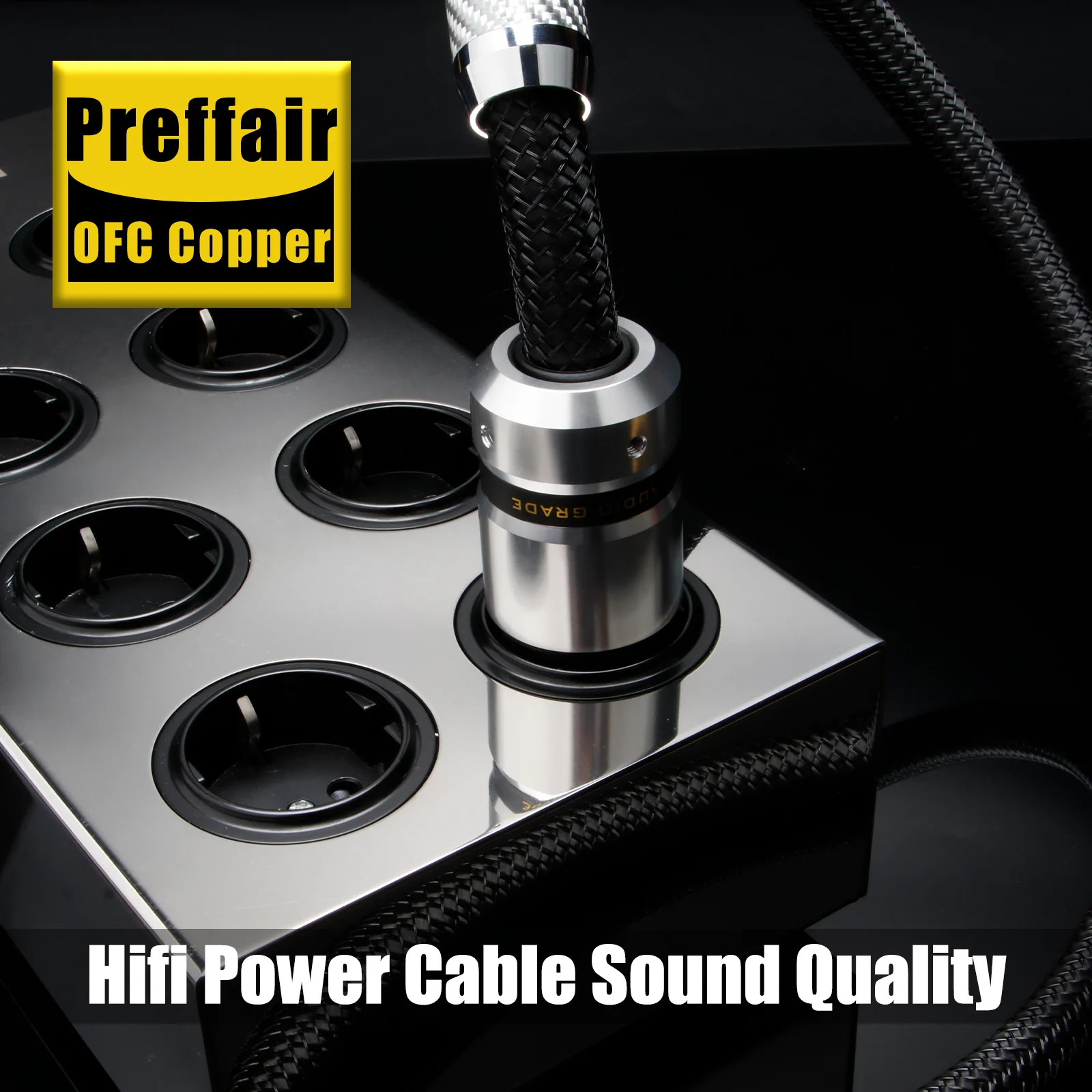 Preffair D503P080 하이엔드 12AWG C19 전원 케이블 US/EU 순수 구리 20A IEC 암 플러그(DAC/전원 필터/앰프/서브용)