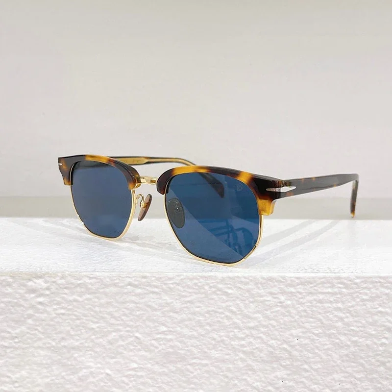 

DB1002/S Acetate Sunglasses Men Top Quality Half Frame Retro Designer Eyeglasses UV400 Outdoor Handmade Women Trendy SUN GLASSES