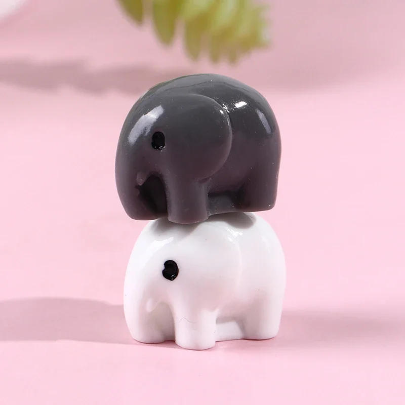 Thailand Elephant Animal Model Couple Small Elephants Statue Figurine Crafts Ornament Miniature DIY Home Room Garden Decor