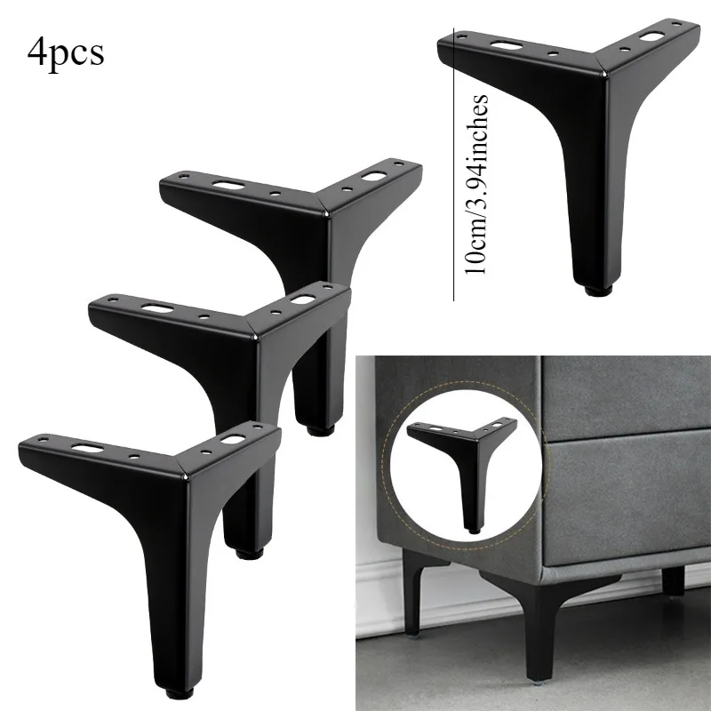 4 יחידות DIY רגלי ספה מתכת להחלפה עבור רהיטים רגלי משולש מודרניות ארון ספה כיסא כבד רגלי ארון ספה