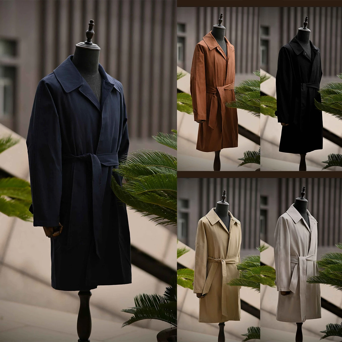 Vintage Men Overcoat Long Trench Coat New Jacket Mens Business Casual Windbreak Coats Autumn Outwear Made