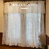 Cotton White Warp Ruffled Cherry Curtains for Living Room French Elegant Lace Valance Curtains for Bedroom Wedding Curtains A583 2