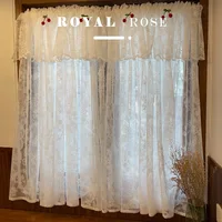 Cotton White Warp Ruffled Cherry Curtains for Living Room French Elegant Lace Valance Curtains for Bedroom Wedding Curtains A583 2