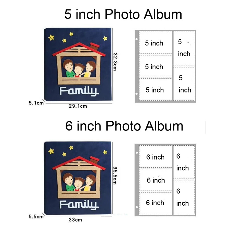 600 Sheets 5 inch Photo Album For Kids Large Wedding Photo Album Family  Photo Albums Baby Home Decoration Large Capacity MJ