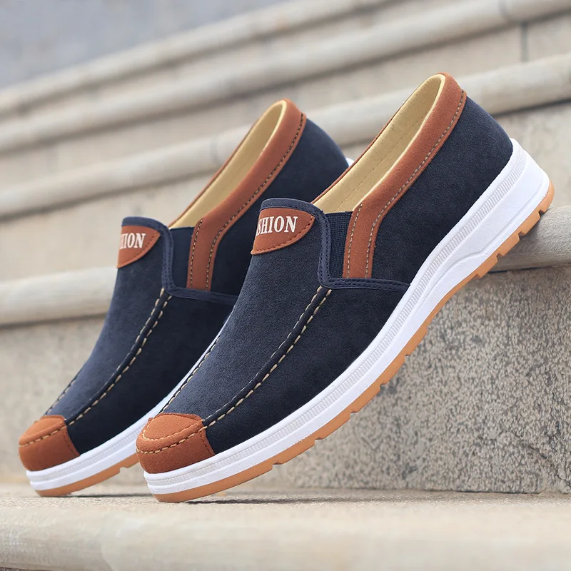 

Men Casual Canvas Shoes Soft Slip on Loafers old beijing Breathable Flats Moccasin Lightweight Cloth shoes 2022 New Men Sneakers