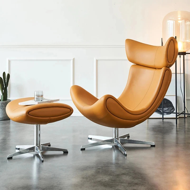 

Скандинавская кожаная промышленная террасная гостиная, современные минималистичные Роскошные диванные стулья, поворотная дизайнерская мебель для гостиной