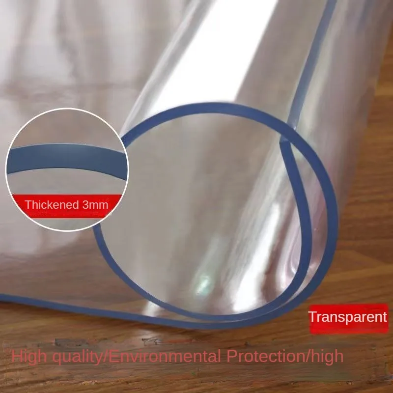 PVC Waterproof Transparent Tablecloth Soft Glass Table Protector Living