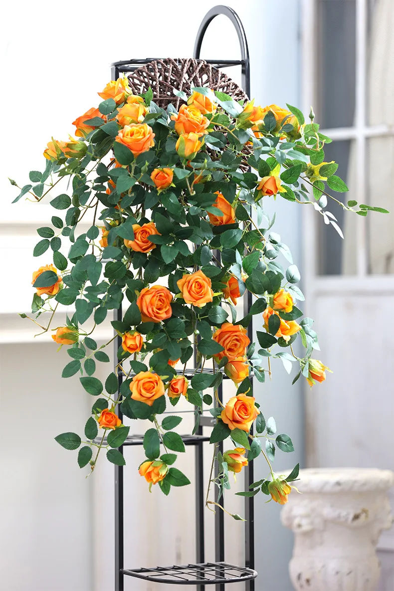 Silk Artificial Rose Vine Hanging Flowers For Wall Decoration Rattan F –  advance-faq