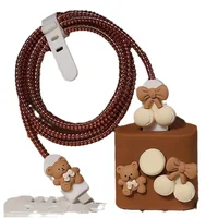 New Charger Cable Protector for Iphone 15 14 13 18W/20W Charger Protector Cover Cartoon Bear Protective Data Line Spiral Winder 6