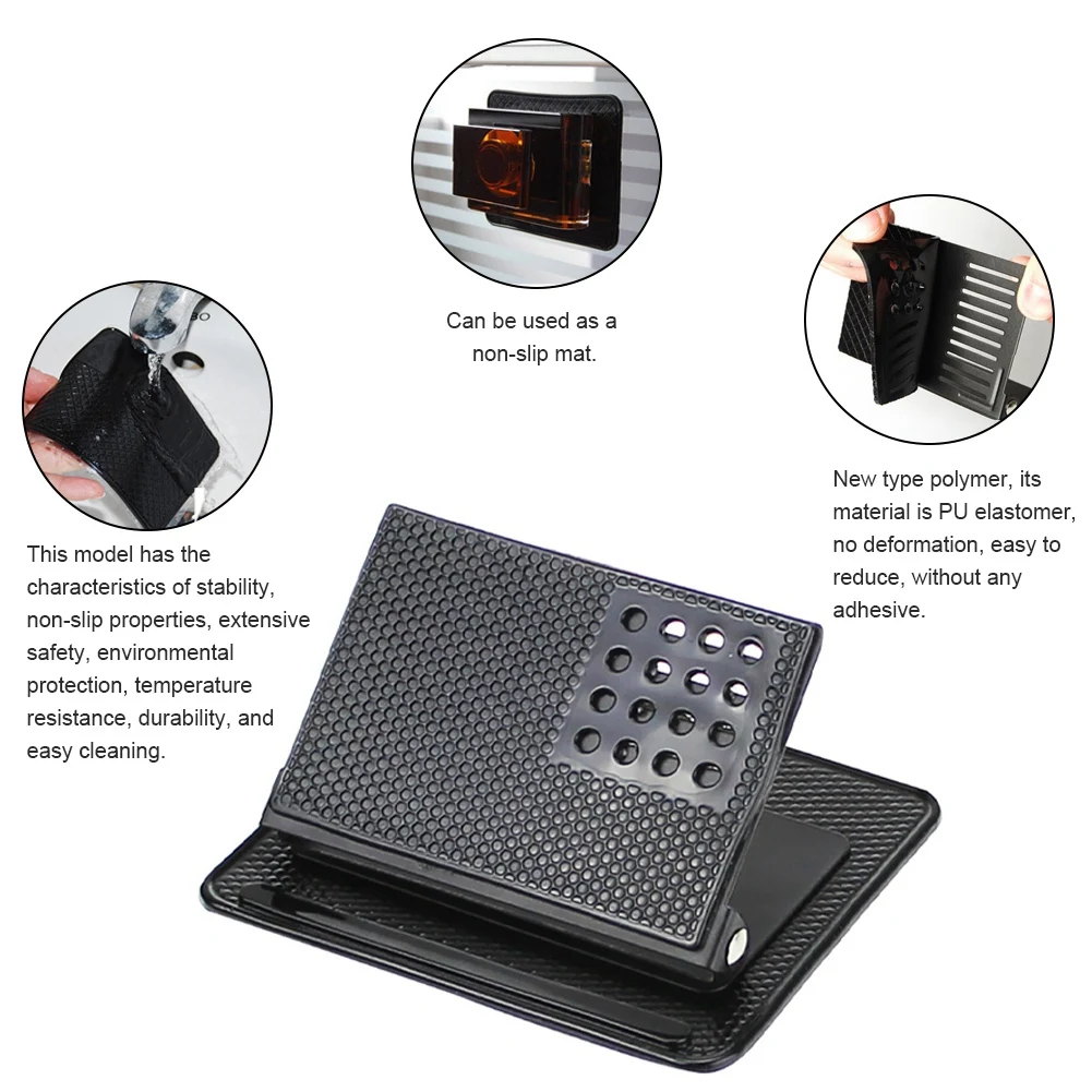 Car Dashboard Multifunctional ic Portable Phone Holder Silicone Anti-Slip Mat GPS Navigator Mount Bracket Interior