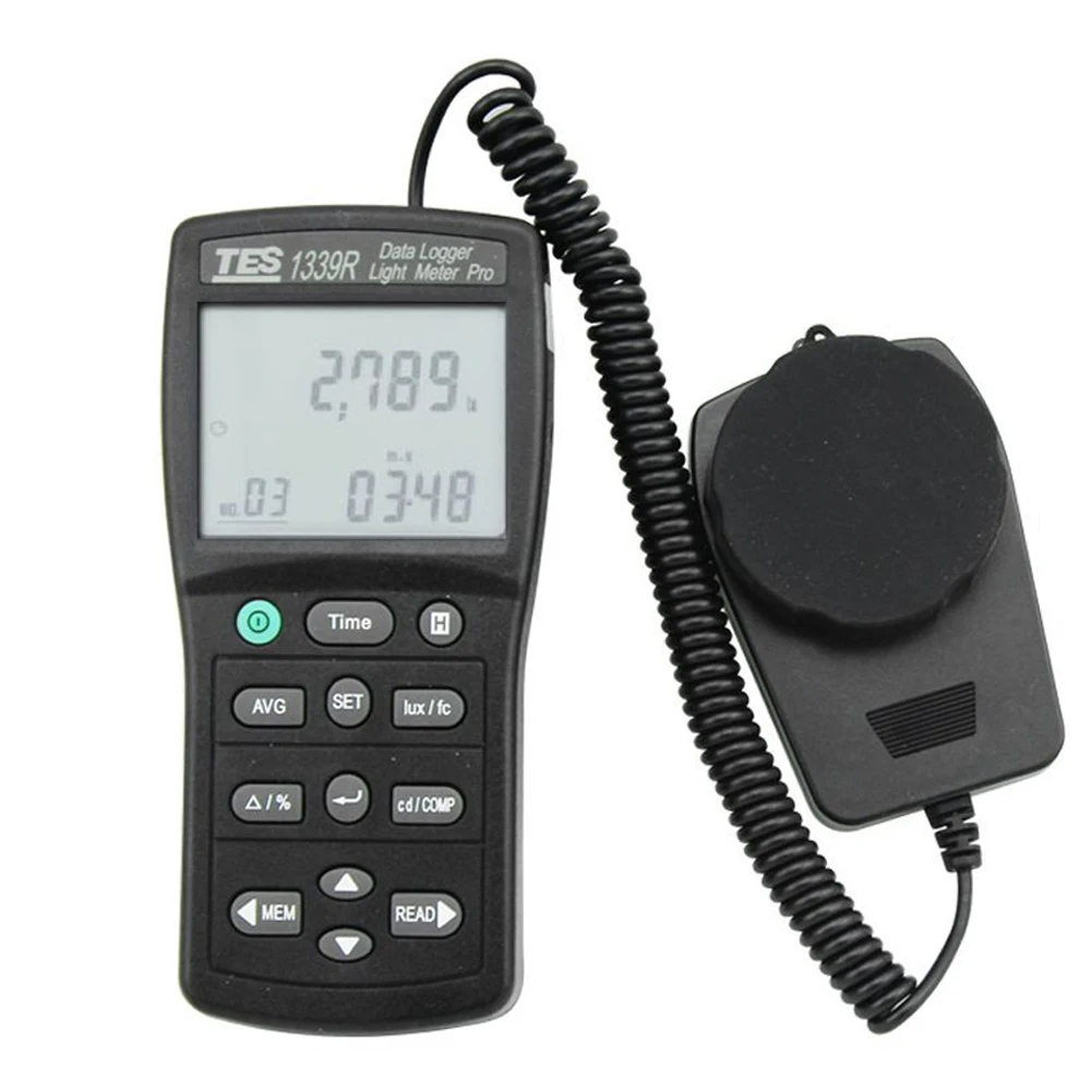TES-1339R Digital Light Meter Datalogger 0.01 to 999900 Lux Tester with RS232 Lightness Gauge