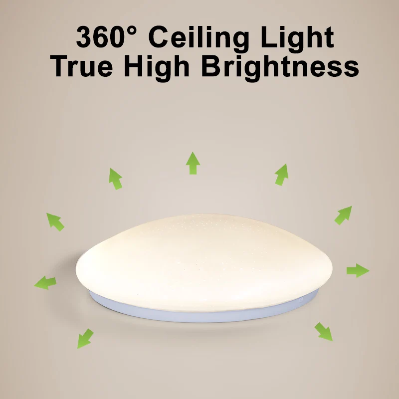 Modern LED Ceiling Lights Round Cold White Neutral Light 16W Gentle Star Sparkle Ceiling Lamp Bedroom Kitchen Living Room Decor