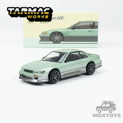 Tarmac Works x VERTEX 1:64 Silvia S13 Green / Grey Diecast Model Car