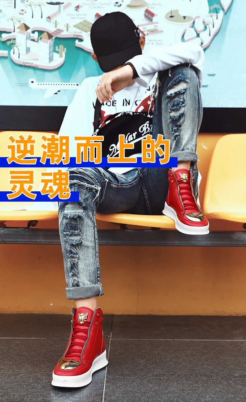 Leather Tourism Waterproof Shoes Men high top Sneakers - Uniqwear