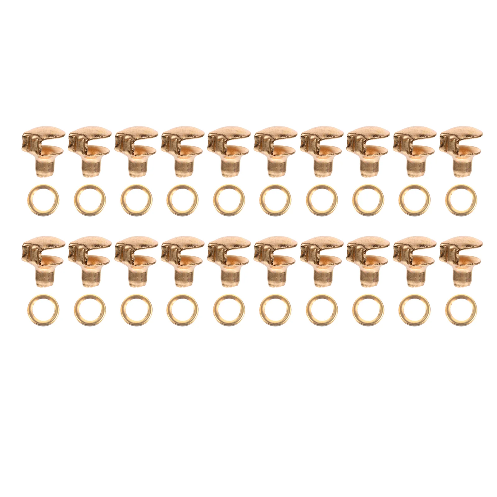 

20 Pcs Shoe Boots DIY Buckle Shoestring Accessories Fixing Hooks Lace Brass with Gasket Shoelace Buckles Rivet