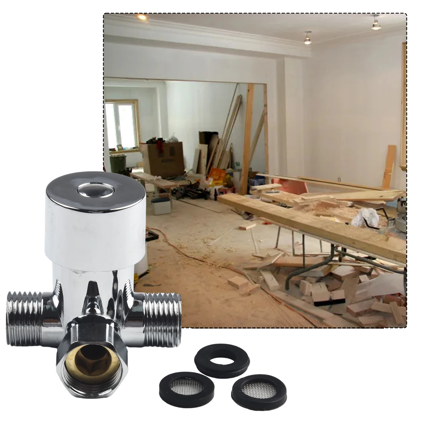 

G1/2 клапан для смешивания горячей и холодной воды, клапан для смешивания воды из цинкового сплава, регулируемые регулирующие клапаны для смесителя температуры 70*55*50 мм